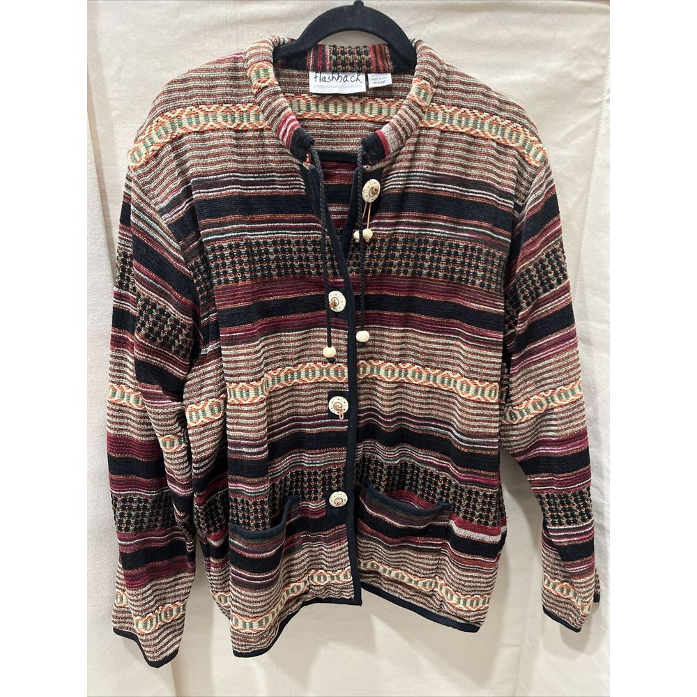 Vintage‎ Flashback Women's Size XL Patchwork Boho Vibe Jacket Wearable Art